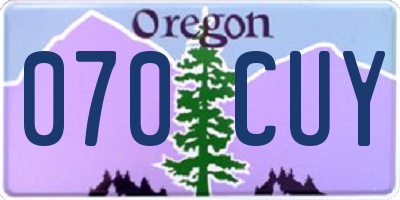 OR license plate 070CUY