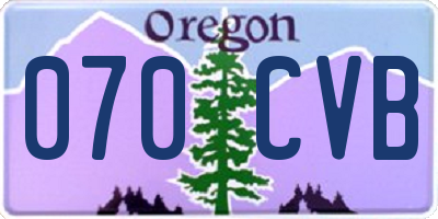 OR license plate 070CVB