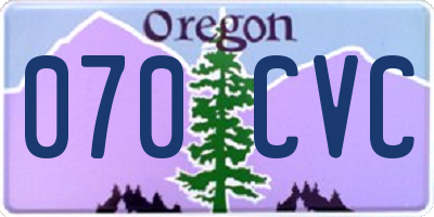 OR license plate 070CVC