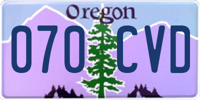 OR license plate 070CVD