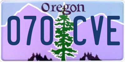 OR license plate 070CVE