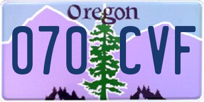 OR license plate 070CVF