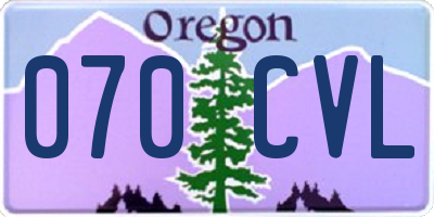 OR license plate 070CVL