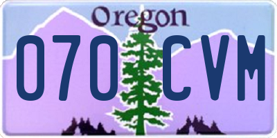 OR license plate 070CVM