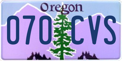 OR license plate 070CVS