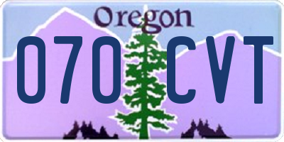 OR license plate 070CVT