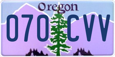 OR license plate 070CVV