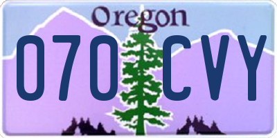 OR license plate 070CVY