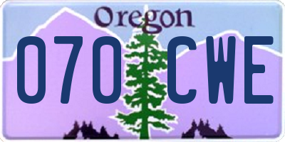 OR license plate 070CWE