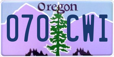 OR license plate 070CWI