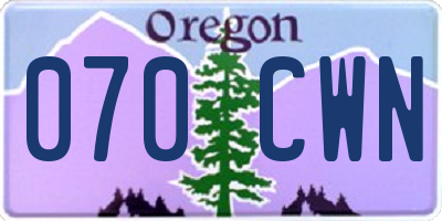 OR license plate 070CWN