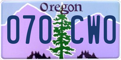 OR license plate 070CWO