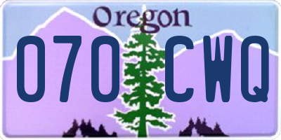 OR license plate 070CWQ