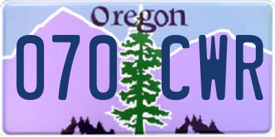 OR license plate 070CWR