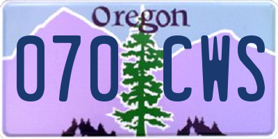 OR license plate 070CWS
