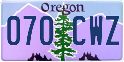 OR license plate 070CWZ