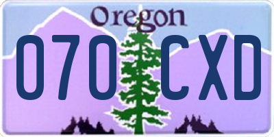 OR license plate 070CXD