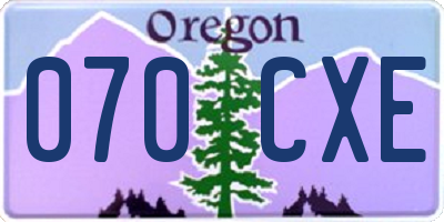OR license plate 070CXE