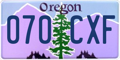 OR license plate 070CXF