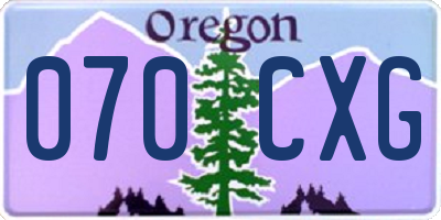 OR license plate 070CXG