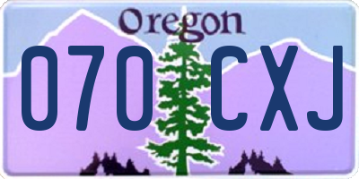 OR license plate 070CXJ