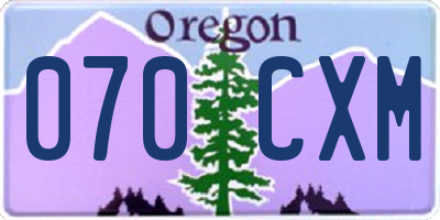 OR license plate 070CXM