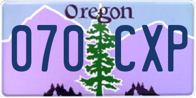 OR license plate 070CXP