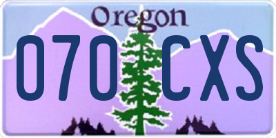 OR license plate 070CXS