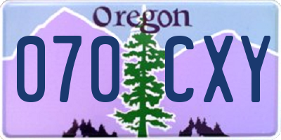 OR license plate 070CXY