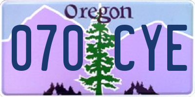 OR license plate 070CYE