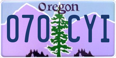 OR license plate 070CYI