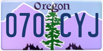 OR license plate 070CYJ