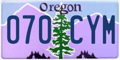 OR license plate 070CYM