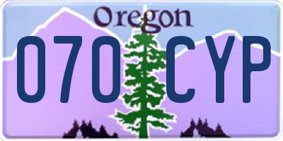 OR license plate 070CYP