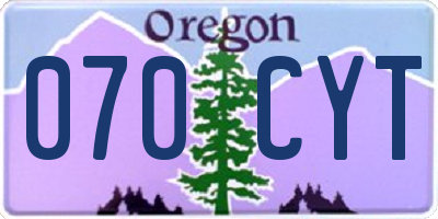 OR license plate 070CYT