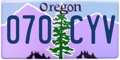 OR license plate 070CYV