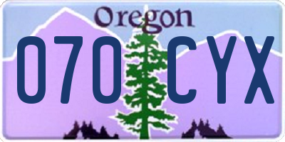OR license plate 070CYX