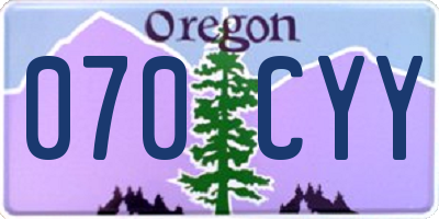 OR license plate 070CYY