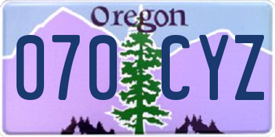 OR license plate 070CYZ