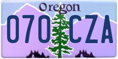 OR license plate 070CZA