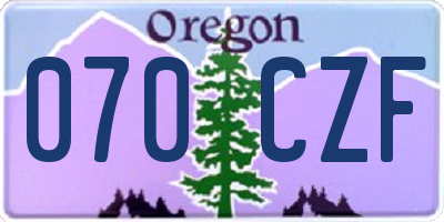 OR license plate 070CZF