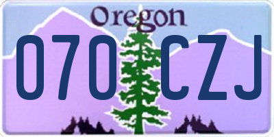 OR license plate 070CZJ