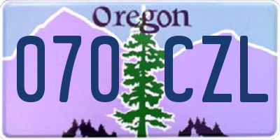 OR license plate 070CZL