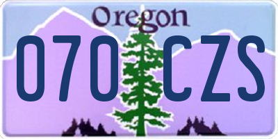 OR license plate 070CZS