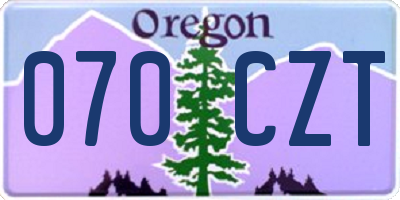 OR license plate 070CZT
