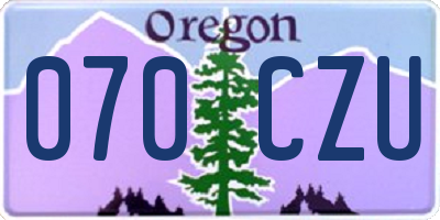 OR license plate 070CZU