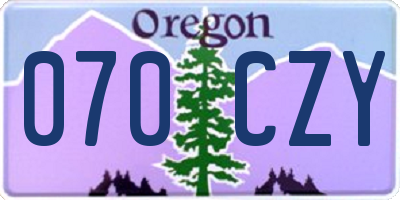 OR license plate 070CZY