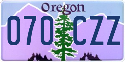 OR license plate 070CZZ