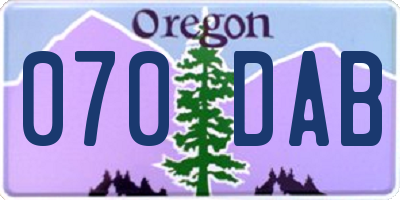 OR license plate 070DAB