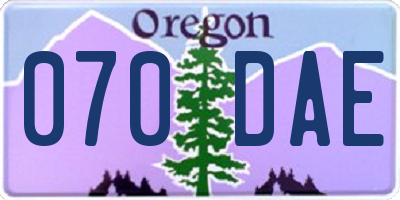 OR license plate 070DAE